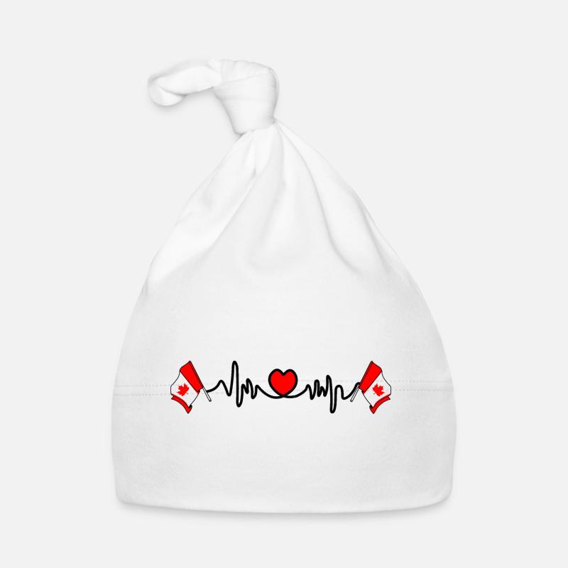 Cardio de fréquence cardiaque pour le Canada - Bonnet bio Bébé - blanc