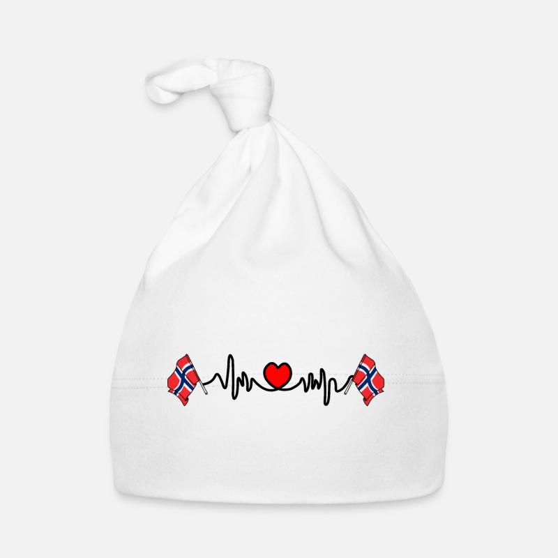 Heart rate cardio flag Norway Organic Baby Cap