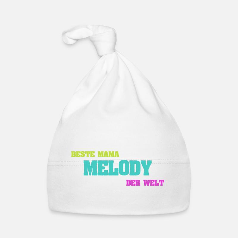 Melody als Mutter Baby Bio-Mütze