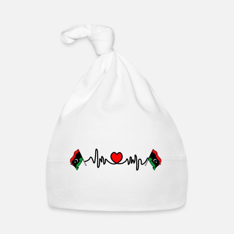 Herzfrequenz Cardio Flagge Libyen Baby Bio-Mütze