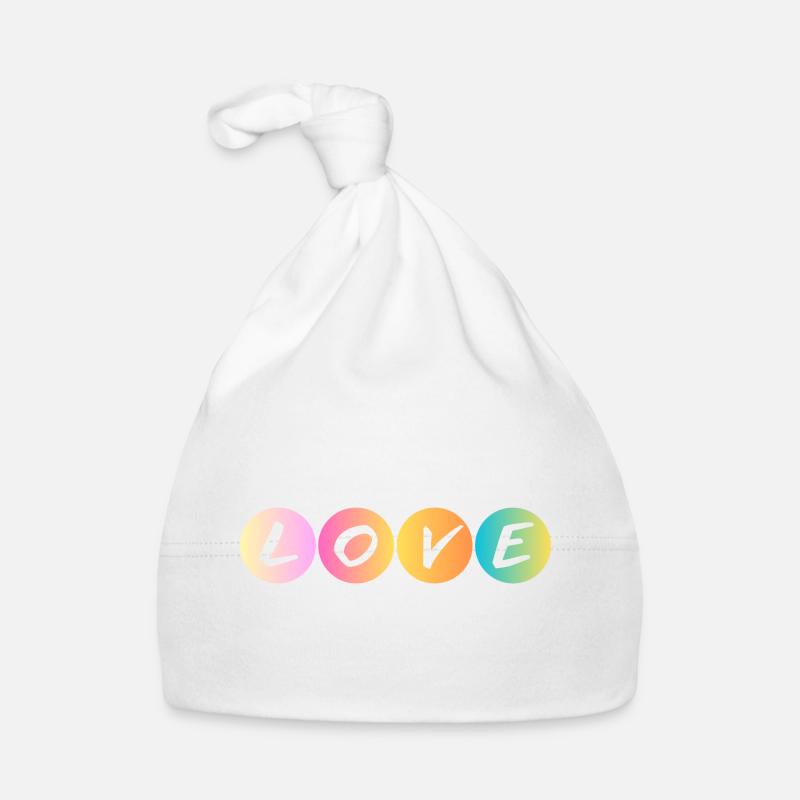 Amour - Amour - Ti amo - Bonnet bio Bébé - blanc