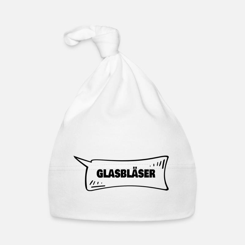 Glasbläser als Sprechblase Baby Bio-Mütze