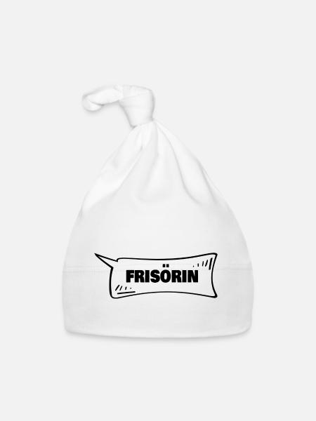 Cadeau pour coiffeur - Bonnet bio Bébé - blanc - Devant
