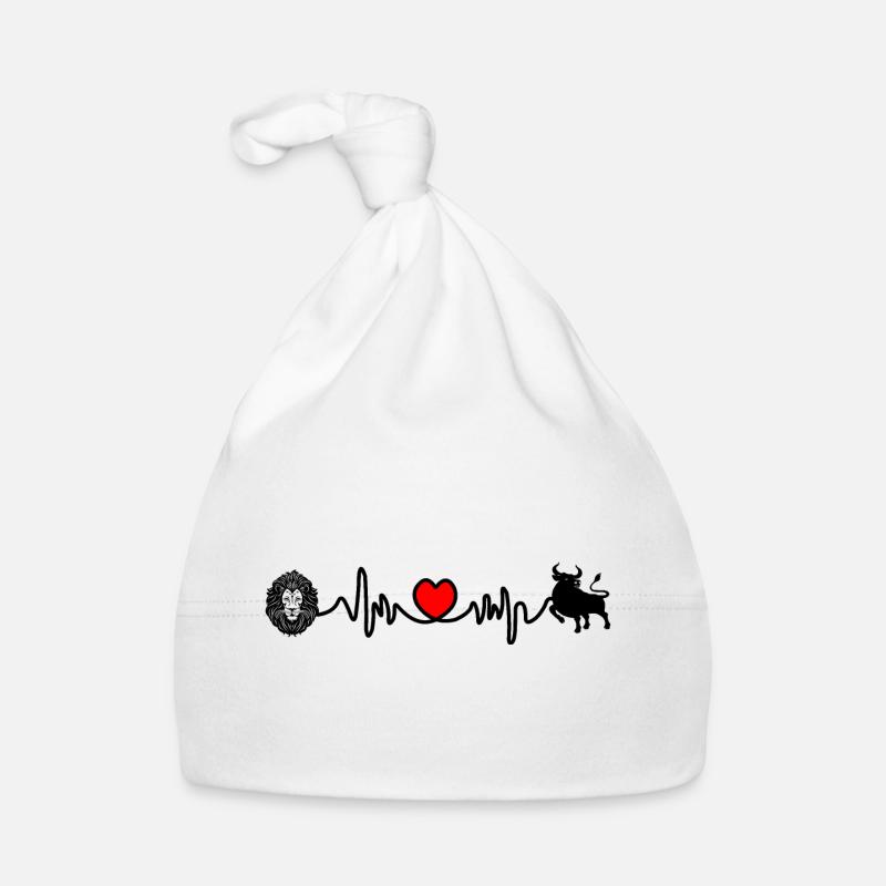 Herzfrequenz Cardio Löwe Stier - Baby Bio-Mütze - Weiß