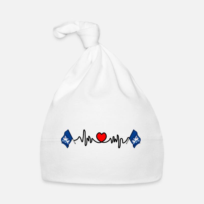 Fréquence cardiaque cardio avec drapeaux de Halland – Suède Bonnet bio Bébé