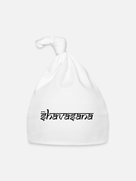 OM SHAVASANA - Bonnet bio Bébé - blanc - Devant