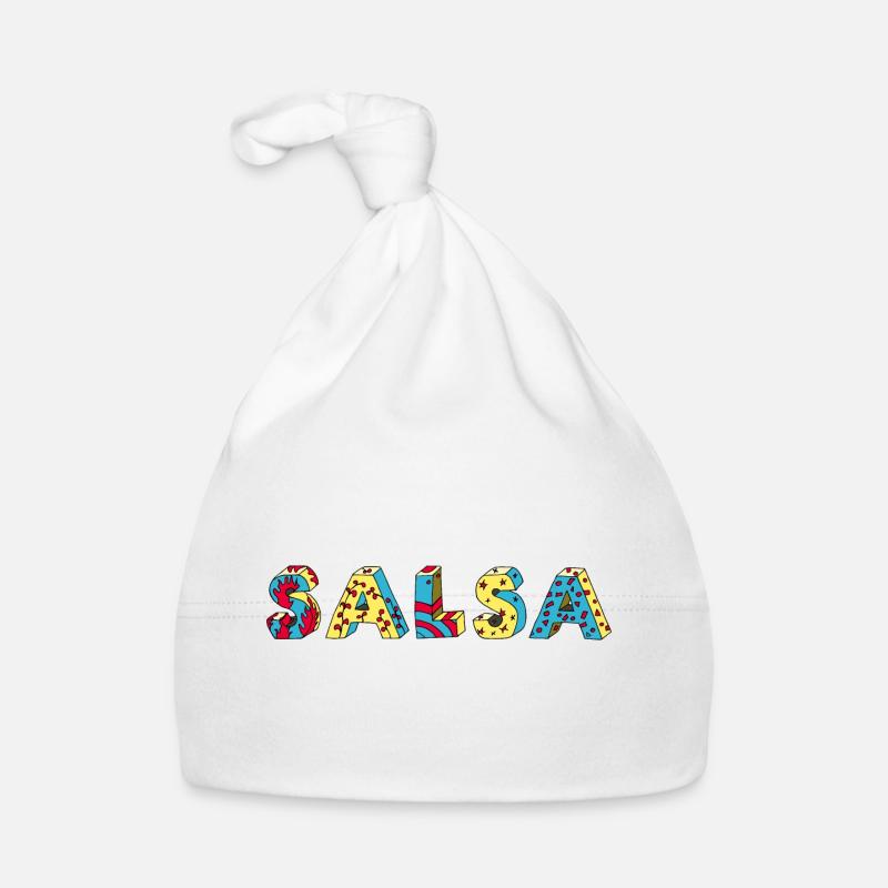 Logo positif cool Salsa Rueda Latino - Bonnet bio Bébé - blanc