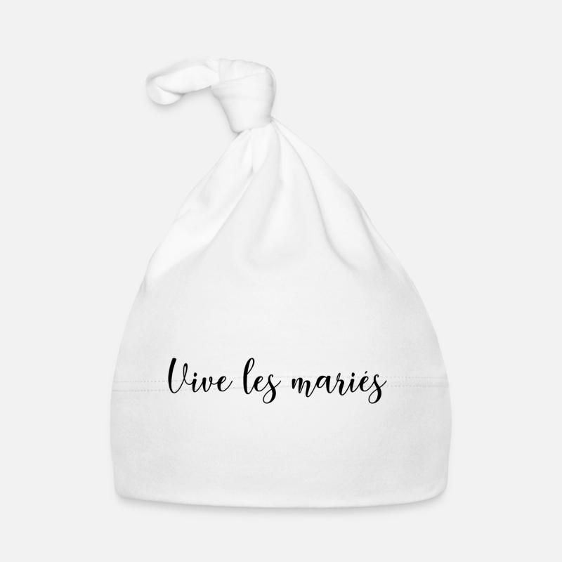 VIVE LES MARIES. JUST MARRIED. VIVE LES MARIES - Bonnet bio Bébé - blanc