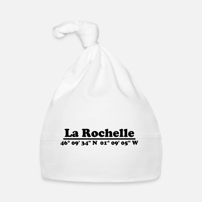 Coordonnées de La Rochelle - Bonnet bio Bébé - blanc