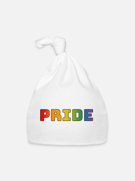 rainbow pride LGBT lgbtqi queer - Organic Baby Cap - white - Front