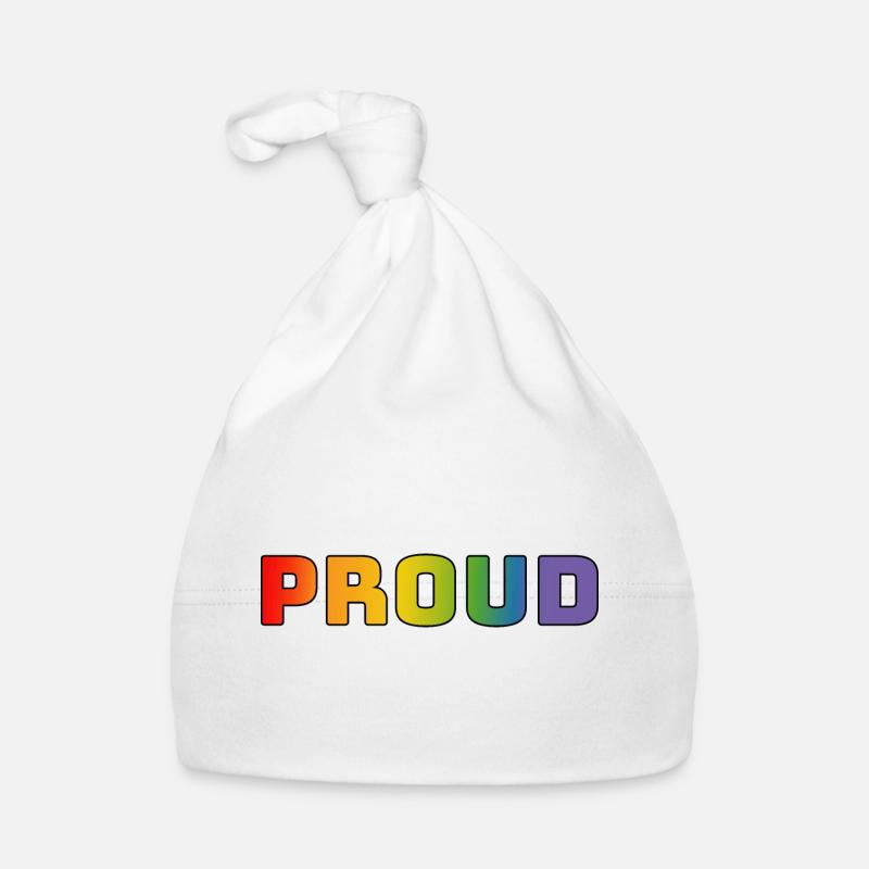 Rainbow proud black Organic Baby Cap
