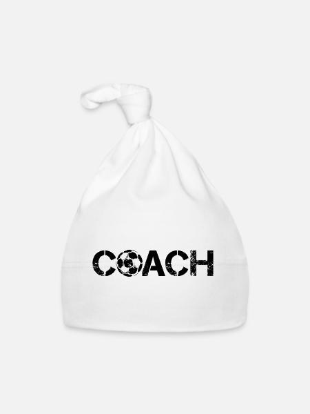 Soccer Coach Ball Icon Used Look Team - Organic Baby Cap - white - Front