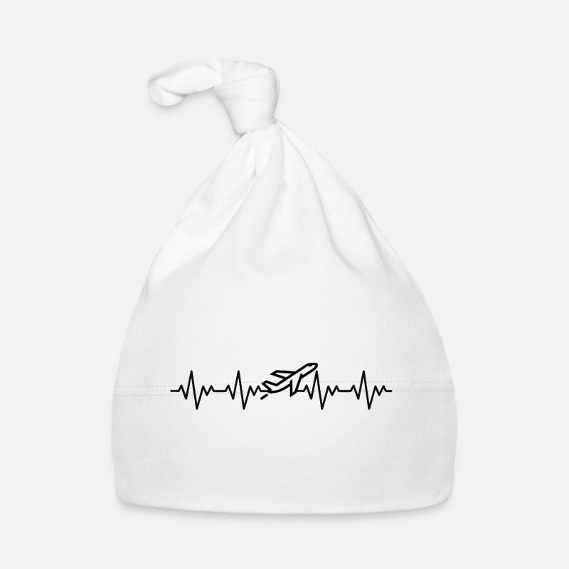 Airplane Pilot ECG Heartbeat Organic Baby Cap