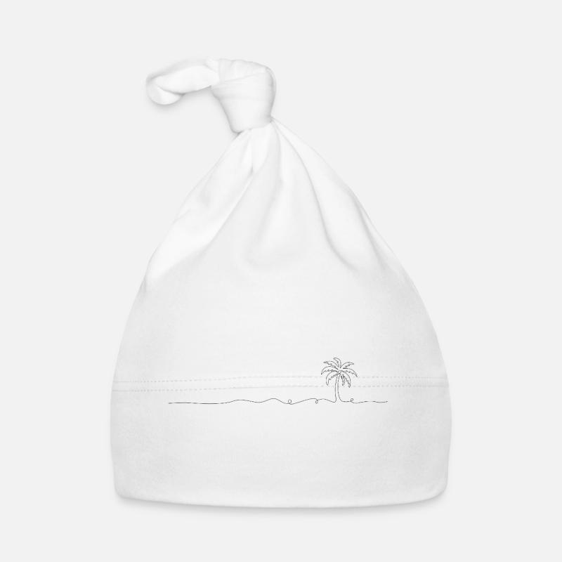Line design palm tree Organic Baby Cap