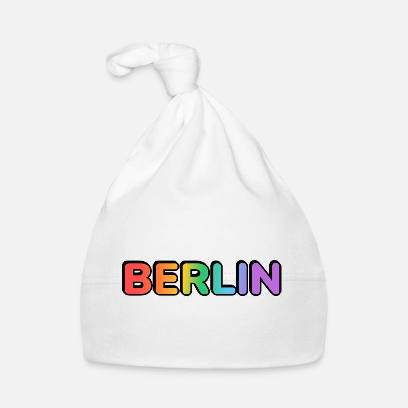 Berlin Rainbow Gradient Letters LGBT Baby Bio-Mütze