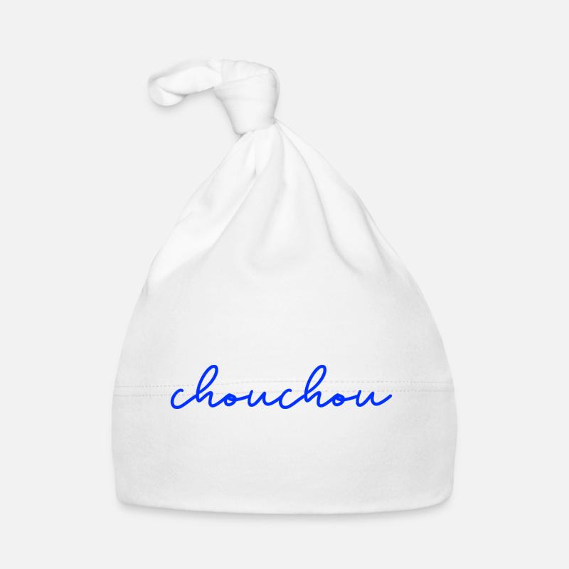 Chouchou fun humour cadeau - Bonnet bio Bébé - blanc
