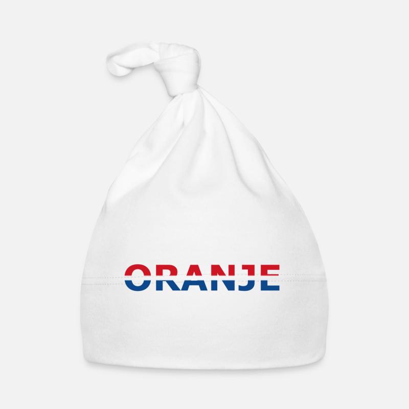 Orange in red, white, blue Organic Baby Cap