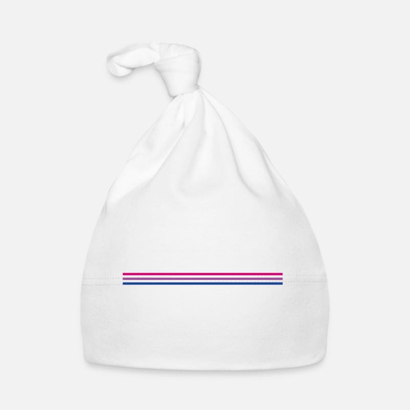 Bi-drapeau (bisexuel), minimaliste - Bonnet bio Bébé - blanc