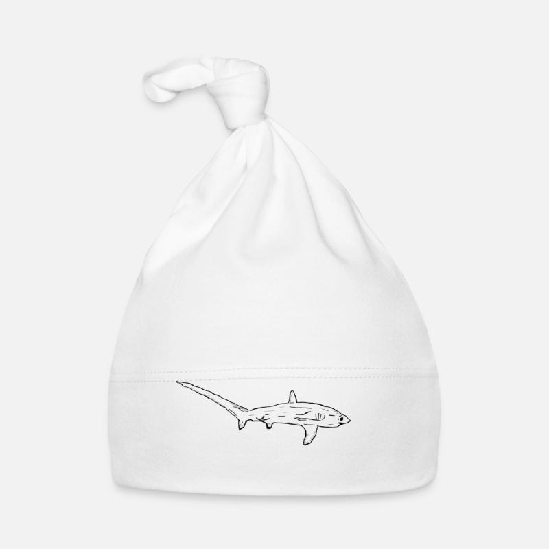 Requin-renard - Bonnet bio Bébé - blanc