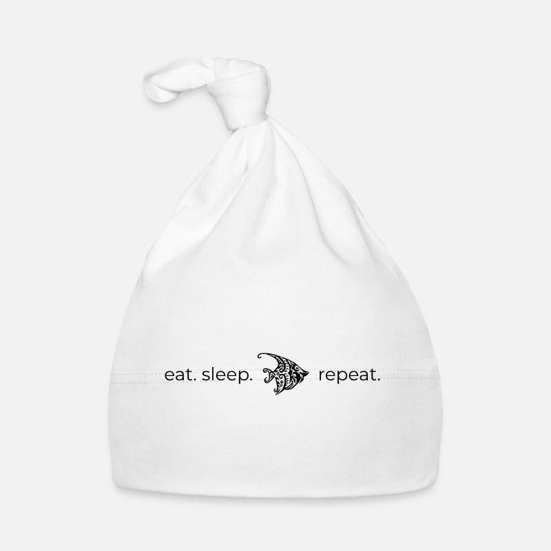 Eat Sleep [fish] Repeat Baby Bio-Mütze