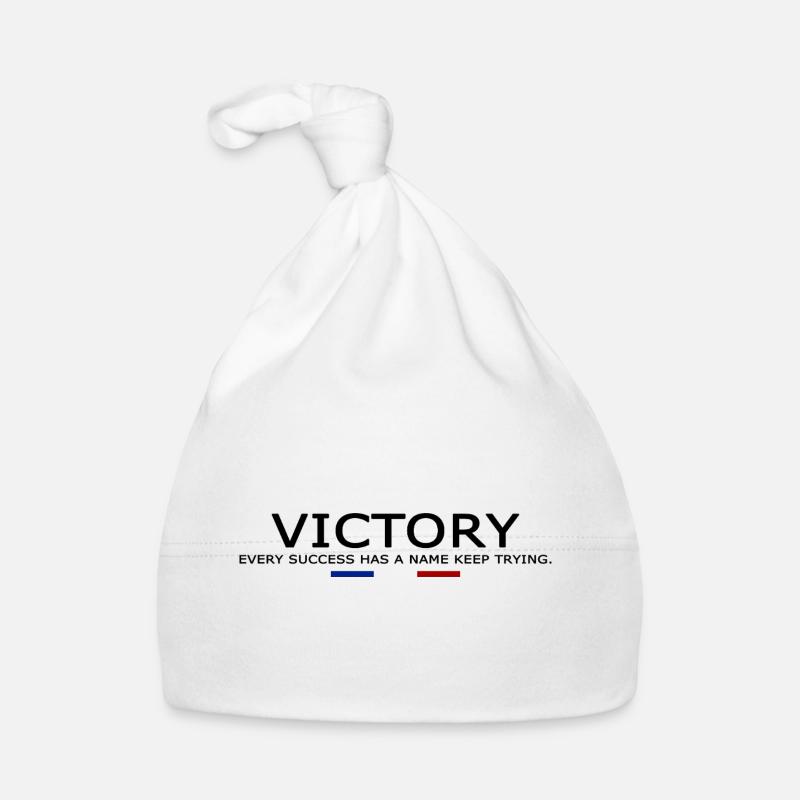 Victory EVERY SUCCESS HAS A NAME KEEP TRYING - Bonnet bio Bébé - blanc