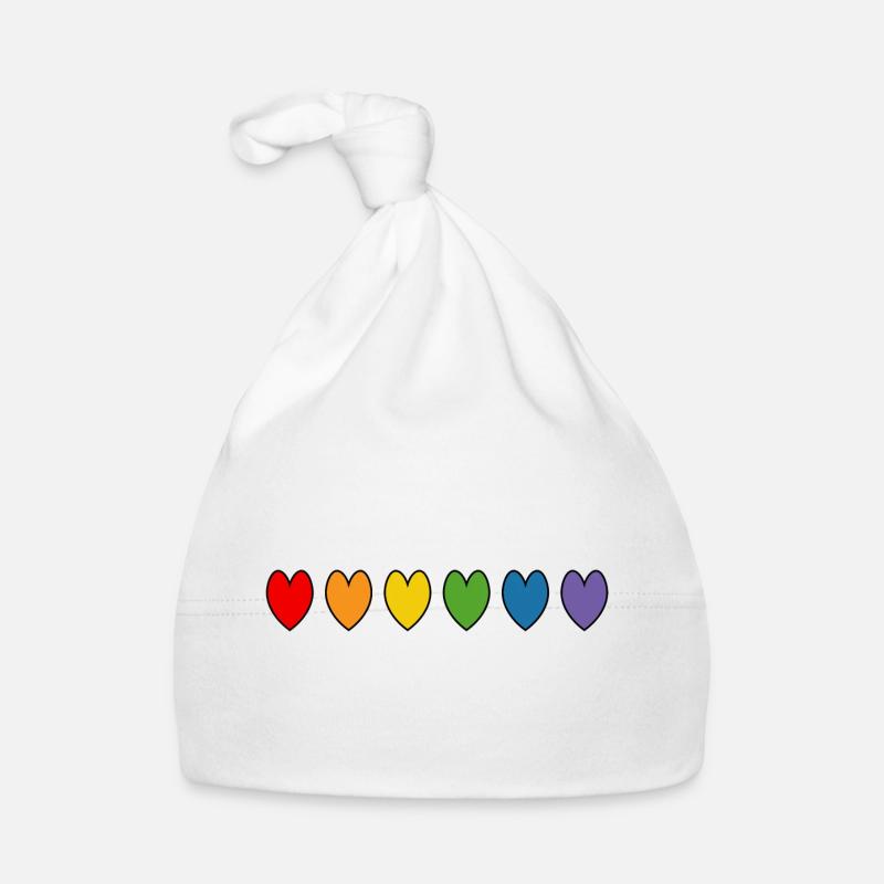 rainbow hearts Baby Bio-Mütze
