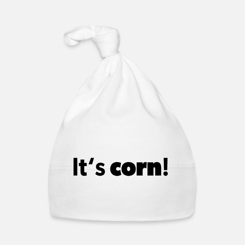 "It's corn! Design in black Organic Baby Cap
