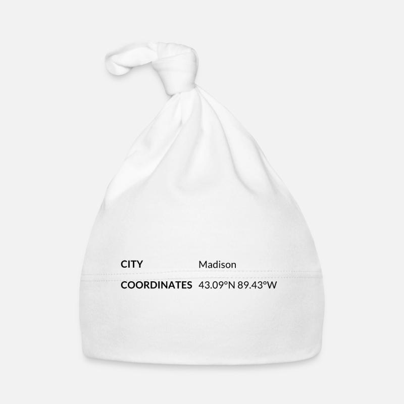Madison, Wisconsin, USA coordinates Organic Baby Cap