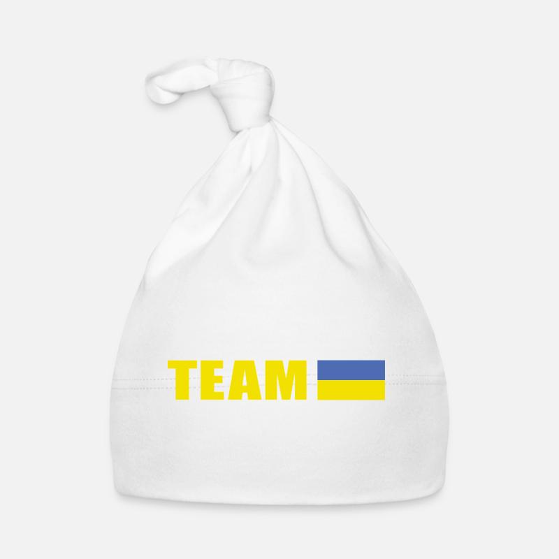 Soutenez l’équipe Ukraine - Bonnet bio Bébé - blanc