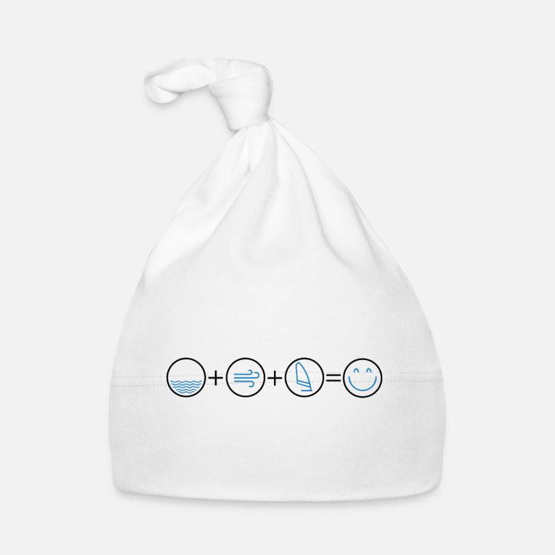 Icônes Eau Vent Planche à voile - Bonnet bio Bébé - blanc