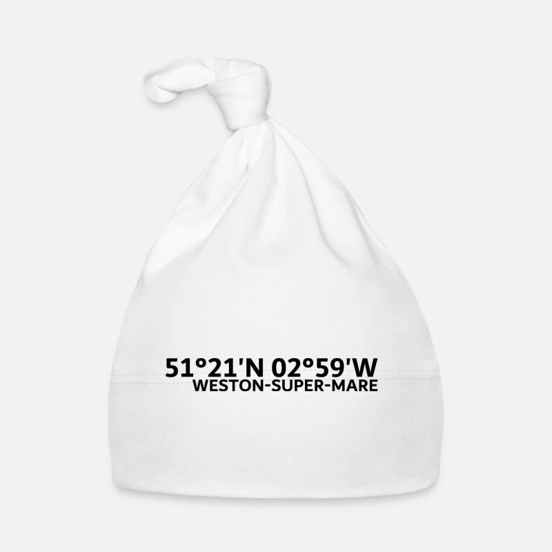 Weston-super-Mare coordinates Organic Baby Cap