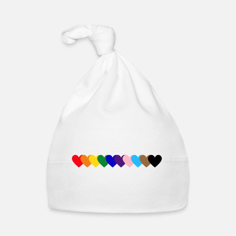 Regenbogen Herzen Pride Baby Bio-Mütze