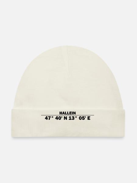 Hallein coordinates - Organic Baby Cap - white - Front