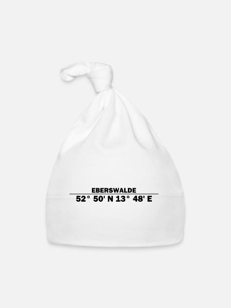Eberswalde Koordinaten - Baby Bio-Mütze - Weiß - Vorne