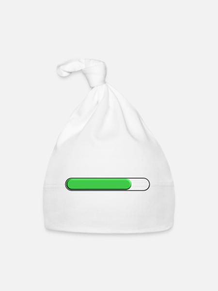 Jauge moyenne Vert (trois quart) - Bonnet bio Bébé - blanc - Devant