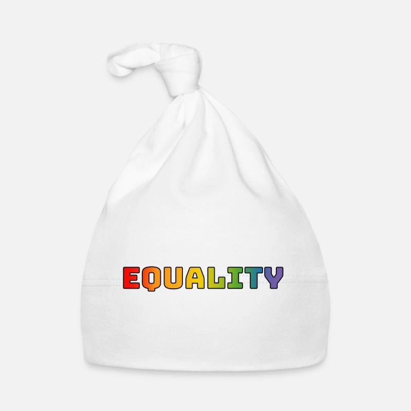 Rainbow equality 1 - Organic Baby Cap - white