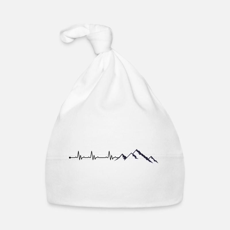 Montagne de battements de cœur - Bonnet bio Bébé - blanc