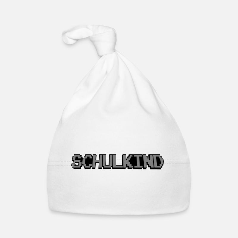 Schulkind Pixel - Baby Bio-Mütze - Weiß