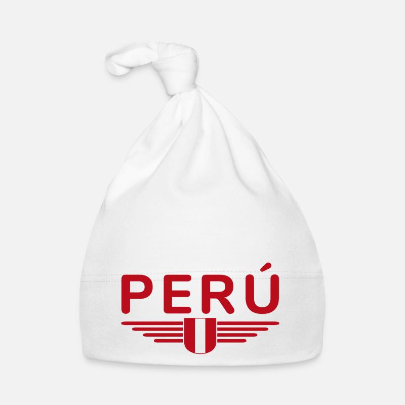 Pérou Design – Couleurs des Andes - Bonnet bio Bébé - blanc