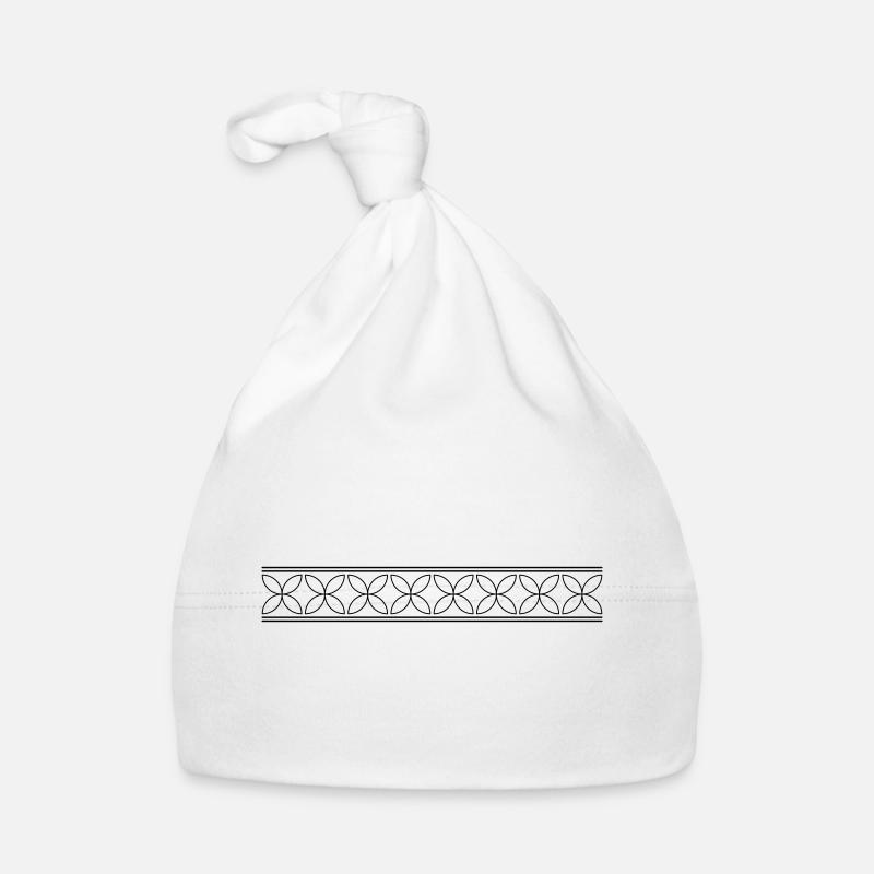 Ornement en ruban avec fleurs abstraites Bonnet bio Bébé