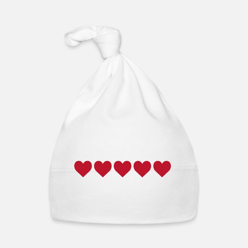 Red hearts in minimalist pattern Organic Baby Cap