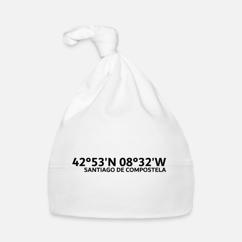 Coordonnées de Saint-Jacques-de-Compostelle Bonnet bio Bébé