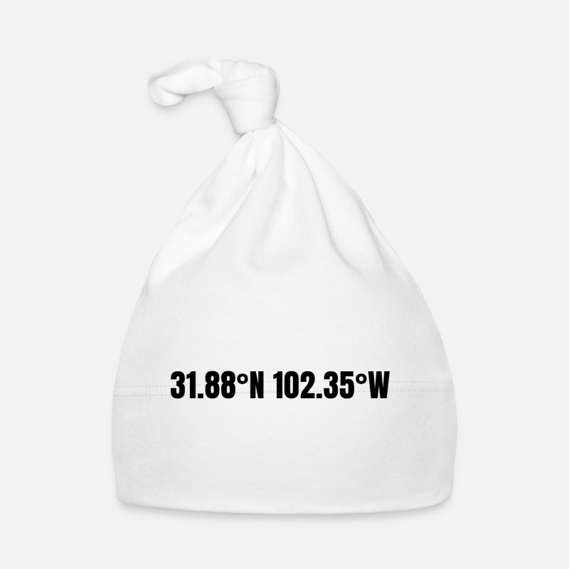 Odessa, Texas, USA Coordinates Organic Baby Cap