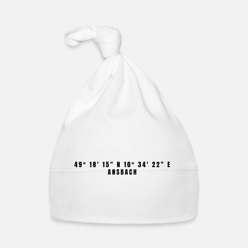 Ansbach, Bavaria Coordinates Organic Baby Cap