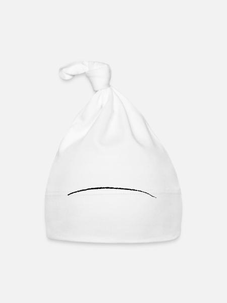 coup de pinceau rayé ligne - Bonnet bio Bébé - blanc - Devant