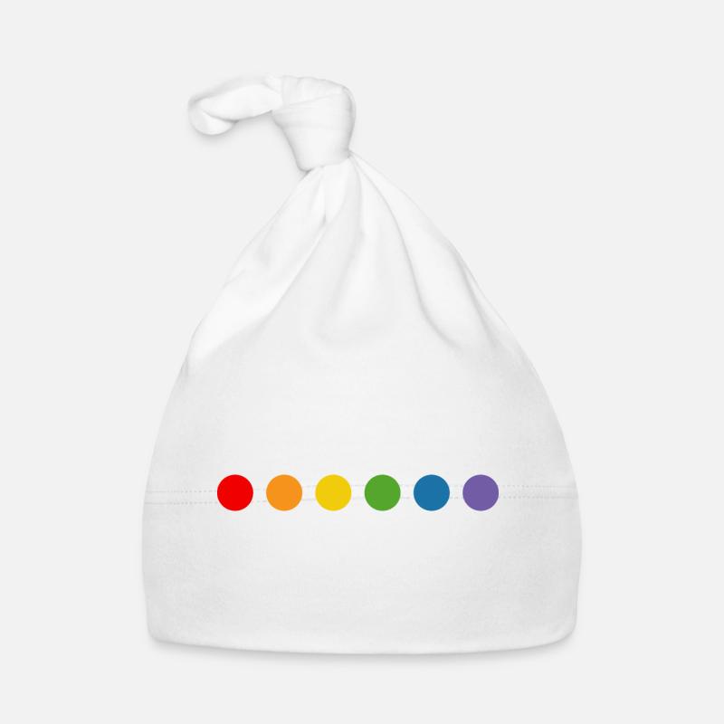 boules arc-en-ciel LGBT lgbtqi queer lgbt csd tshirt - Bonnet bio Bébé - blanc
