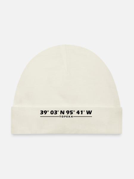 Topeka Coordinates - Organic Baby Cap - white - Front