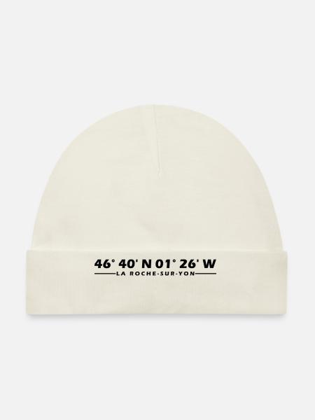 La Roche-sur-Yon coordinates - Organic Baby Cap - white - Front