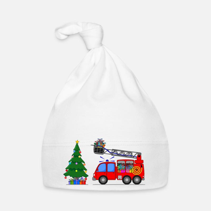 Fire truck Christmas Organic Baby Cap