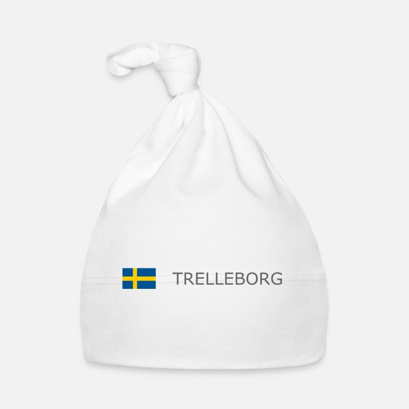 Drapeau de la Suède - Trelleborg - Sverige - Schweden Bonnet bio Bébé